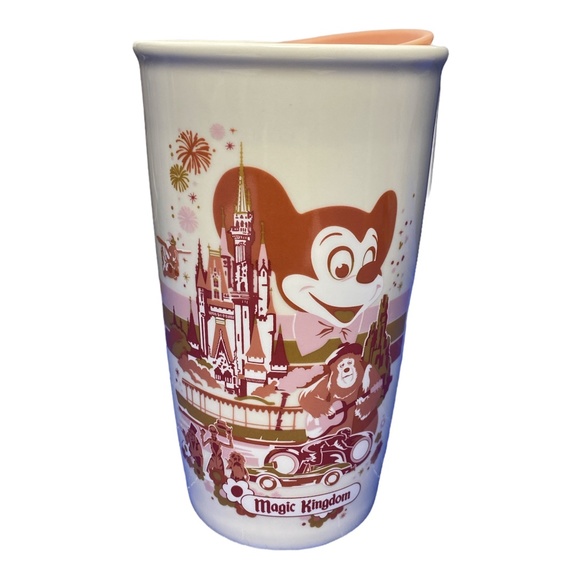 2021 Disney Parks Magic Kingdom Starbucks Ceramic Travel Tumbler - Picture 1 of 2
